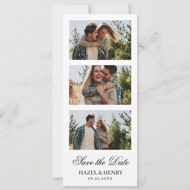 Modern Bookmark Photobooth Save The Date (Front)