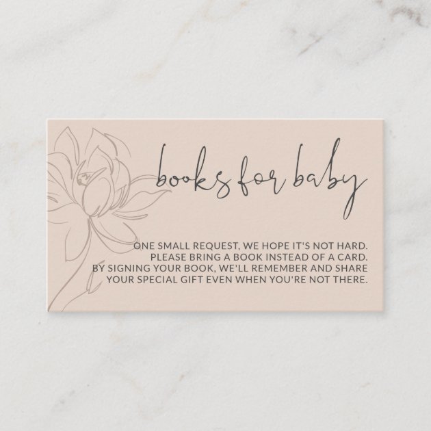 Modern books for baby simple enclosure card