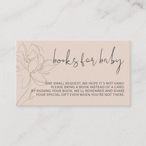 Modern books for baby simple enclosure card
