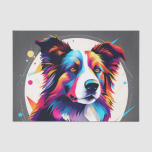 Modern Border Collie Abstract Tissue Paper