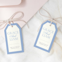 Modern Border Elegance Wedding Favor Tags