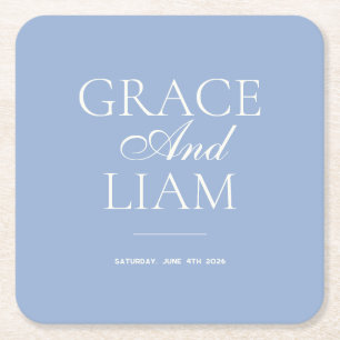 Modern Border Elegance Wedding Napkin Square Paper Coaster