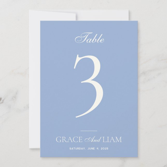 Modern Border Elegance Wedding Table Numbers (Front)