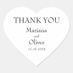 Modern Border Minimalist Black White Wedding Heart Sticker