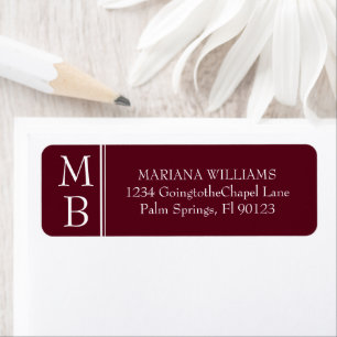 Modern Border Minimalist Burgundy Label