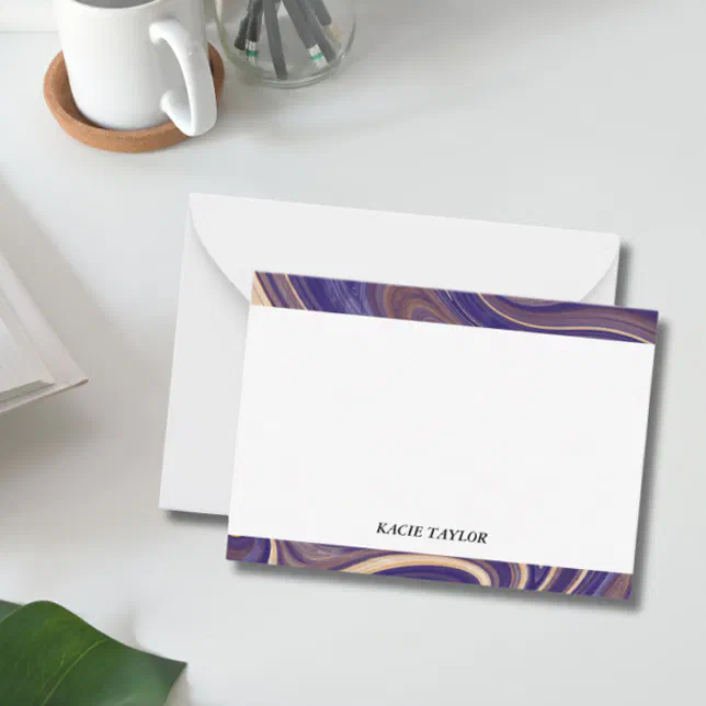 Modern Border Personalized Note Cards | Zazzle