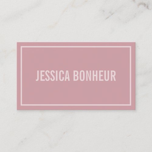 Modern Border Your Name or Businesss Name  Blush Business Card