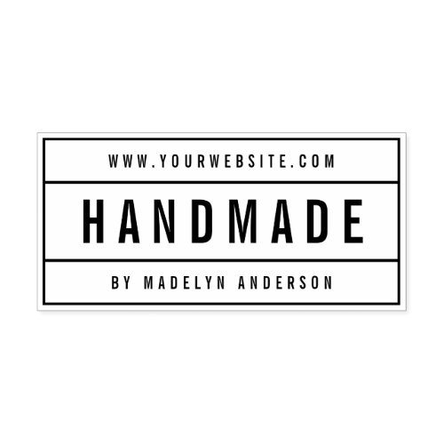 Modern Bordered Bold Name Website Handmade Self_inking Stamp