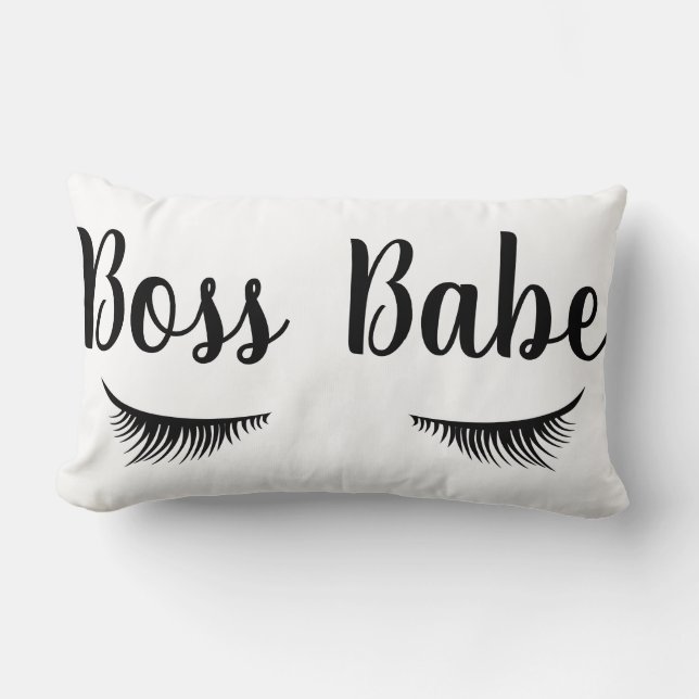 Modern Boss Babe Eyelashes Lumbar Pillow (Front)
