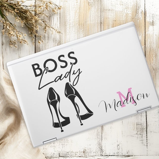 Modern Boss Lady High Heels Monogram Add Name HP Laptop Skin (Creator Uploaded)