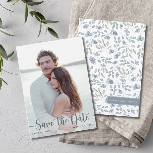 Modern Botancial Photo Save Our Date Wedding Save The Date