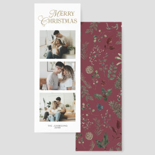 Modern Botanica Photo Christmas Holiday Card  Bookmarks