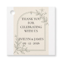 Modern Botanical Arch Wedding Favor Tags