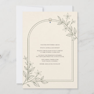 Modern Botanical Arch Wedding Invitation