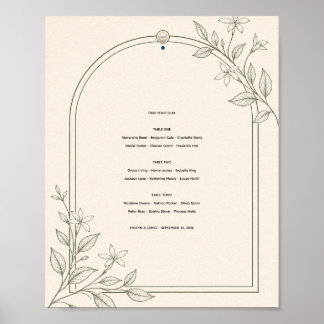 Modern Botanical Arch Wedding Seating Chart