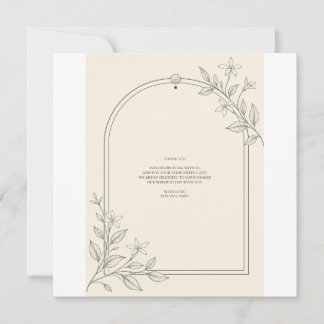 Modern Botanical Arch Wedding Thank You Card
