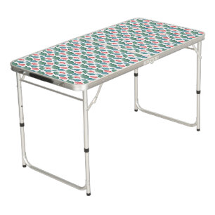 Modern botanical art beer pong table