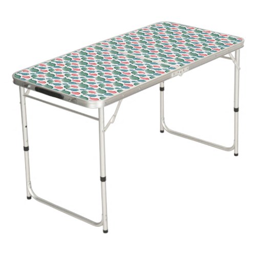 Modern botanical art beer pong table