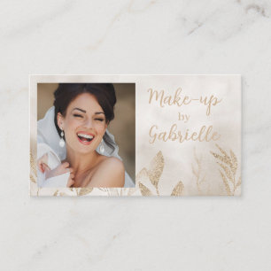 Modern Botanical Beige Boho Photo QR Code Script  Business Card