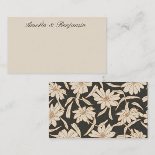 Modern Botanical Black Ivory Custom Gift Enclosure Note Card