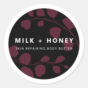 Modern Botanical Black Purple Product Labels