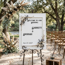 Modern Botanical Black& White Wedding Foam Board