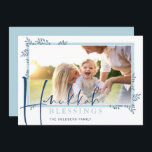 MODERN BOTANICAL blessings frame ferns blue Holiday Card<br><div class="desc">by kat massard >>> www.simplysweetPAPERIE.com <<< An elegant, simple botanical photo design. Maximum area to display your beautiful family too! TIPS 1. To resize / reposition the photo hit the "customise it" button. 2. You can also change the fonts, move and add more text! NEED HELP GETTING YOUR PHOTO TO...</div>
