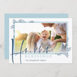MODERN BOTANICAL blessings frame ferns blue Holiday Card<br><div class="desc">by kat massard >>> www.simplysweetPAPERIE.com <<< An elegant, simple botanical photo design. Maximum area to display your beautiful family too! TIPS 1. To resize / reposition the photo hit the "customise it" button. 2. You can also change the fonts, move and add more text! NEED HELP GETTING YOUR PHOTO TO...</div>