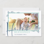 MODERN BOTANICAL blessings frame ferns mint blue Holiday Card<br><div class="desc">by kat massard >>> www.simplysweetPAPERIE.com <<< An elegant, simple botanical photo design. Maximum area to display your beautiful family too! TIPS 1. To resize / reposition the photo hit the "customise it" button. 2. You can also change the fonts, move and add more text! NEED HELP GETTING YOUR PHOTO TO...</div>
