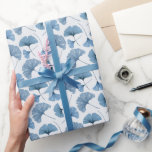 Modern Botanical Blue and White Wedding Wrapping Paper<br><div class="desc">Modern and elegant,  you will love this blue and white gingko leaf design. Created in watercolor in an all over pattern.</div>