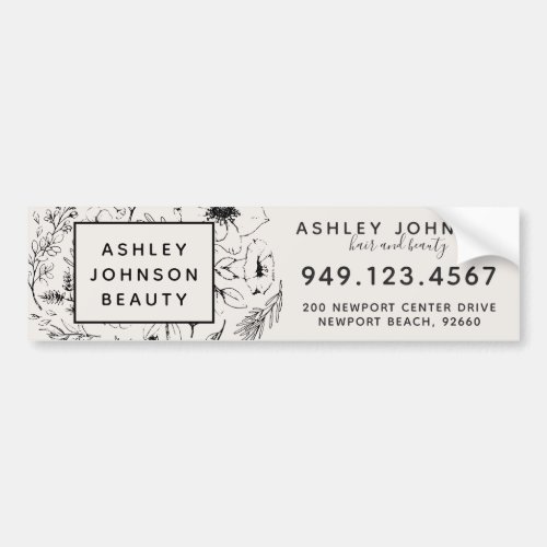 Modern Botanical Blush and Black Car Magnet Bumper Sticker