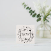 Modern Botanical Blush and Black Referral Card (Standing Front)