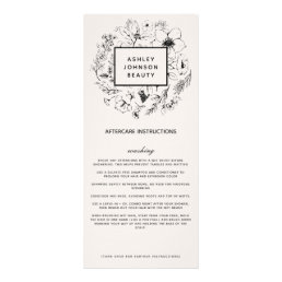 Modern Botanical Blush &amp; Black Hair Styling Care Rack Card
