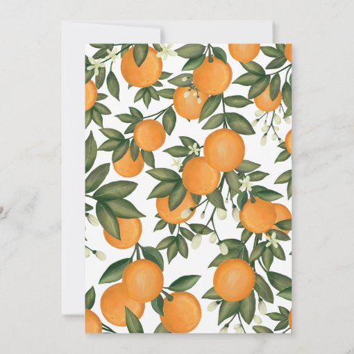 Modern Botanical Citrus Orange Greenery Wedding Invitation | Zazzle