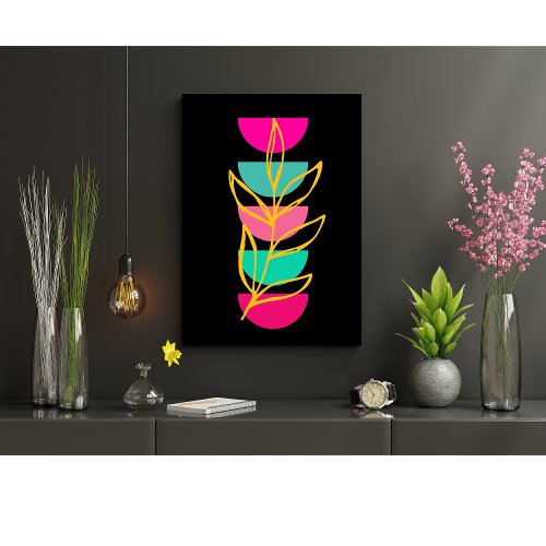 Modern Botanical Colorful Abstract Canvas Print