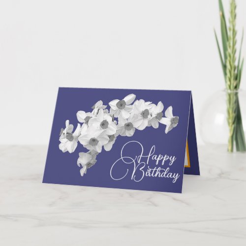 Modern Botanical Daffodils Spring Floral Birthday