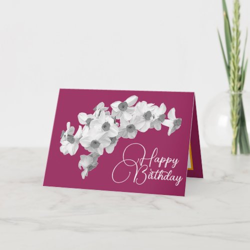 Modern Botanical Daffodils Spring Floral Birthday