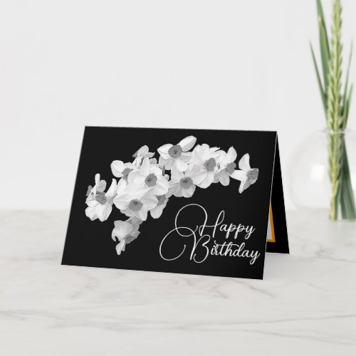 Modern Botanical Daffodils Spring Floral Birthday