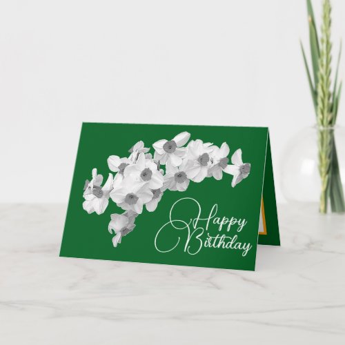 Modern Botanical Daffodils Spring Floral Birthday