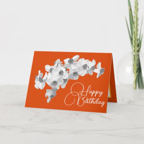 Modern Botanical Daffodils Spring Floral Birthday