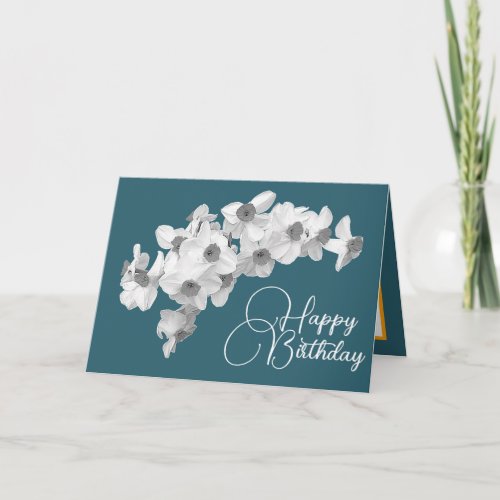 Modern Botanical Daffodils Spring Floral Birthday