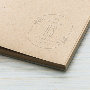 Modern Botanical Deco Ex Libris Library Book Embosser