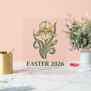Modern Botanical Easter Blessings Acrylic Sign