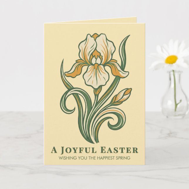 Modern Botanical Easter Blessings Card (Small Plant)