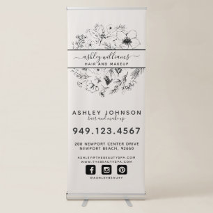 Modern Botanical Editable Color Business Retractab Retractable Banner
