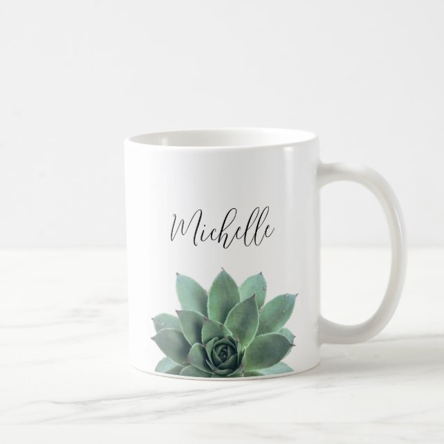Modern Botanical Elegant Succulent  Coffee Mug (Right)