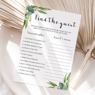 Modern Botanical Eucalyptus Find The Guest Game
