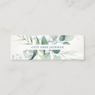 Modern Botanical Eucalyptus Greenery Elegant Mini Business Card