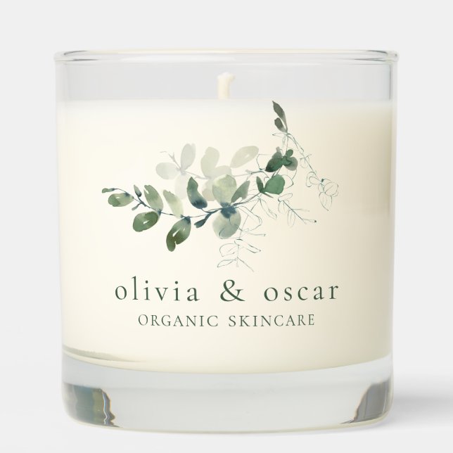 Modern Botanical Eucalyptus Minimalist Business Scented Candle (Front)