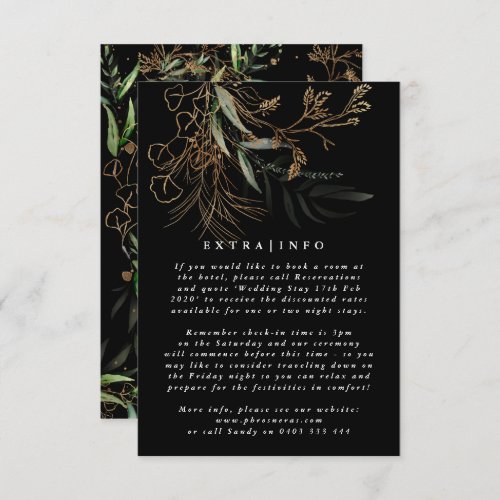 MODERN Botanical Eucalyptus ONYX Details INFO Enclosure Card